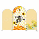 Yellow Sweet Bee Sunflower Theme Birthday Party Arch Backdrop Wall Cloth Cover